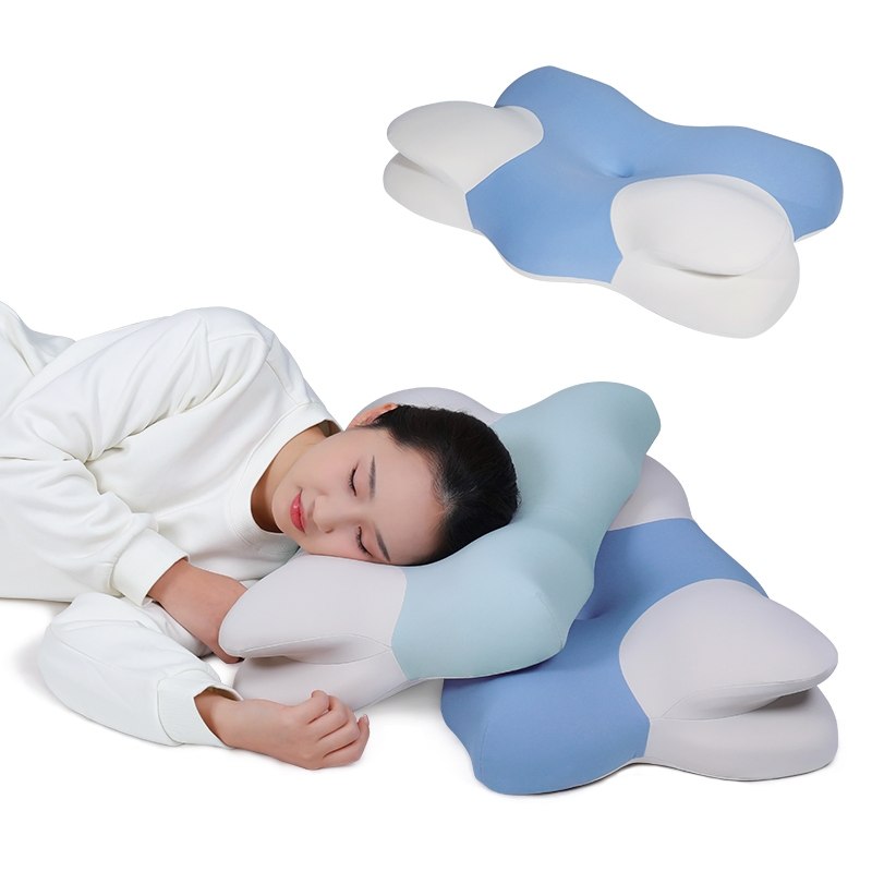 Butterfly Shape Ergonomic Memory Foam Bed Sleeping Pillow Orthopedic Contour Pillow for Side Back Stomach Sleeper
