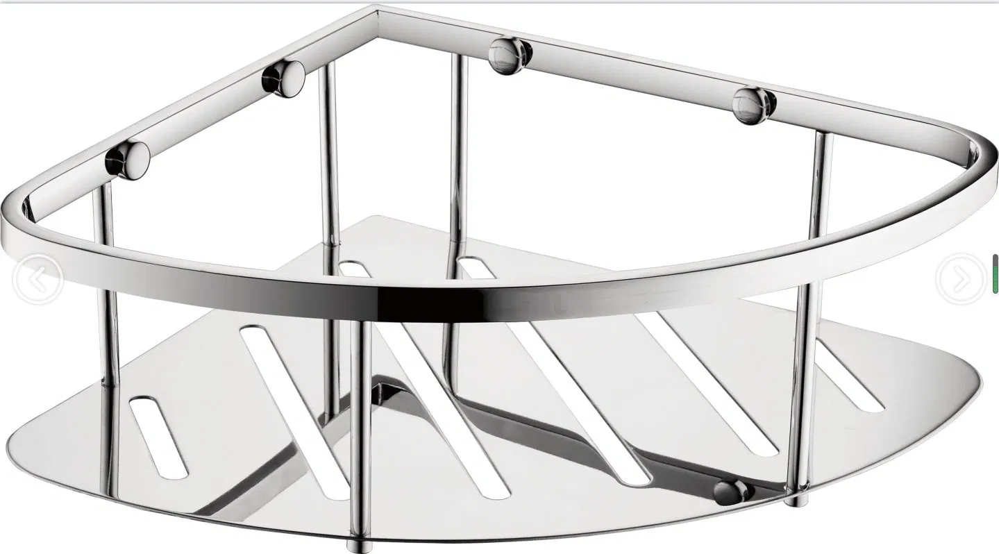 Угловая полка из нержавеющей стали 304, зеркальная