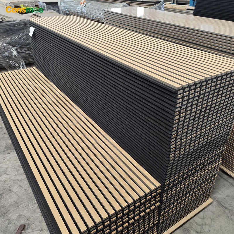Modern Interior Decorative MDF Strip Soundproof Acoustic Wood Slat Wall Panel for Home Decor