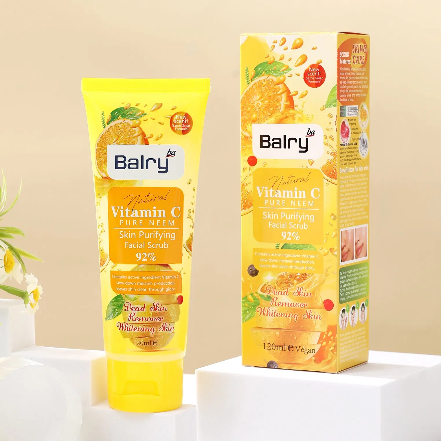 Balry Antioxidant Infused Exfoliator Vitamin C Exfoliating Radiant Skin Facial Scrub