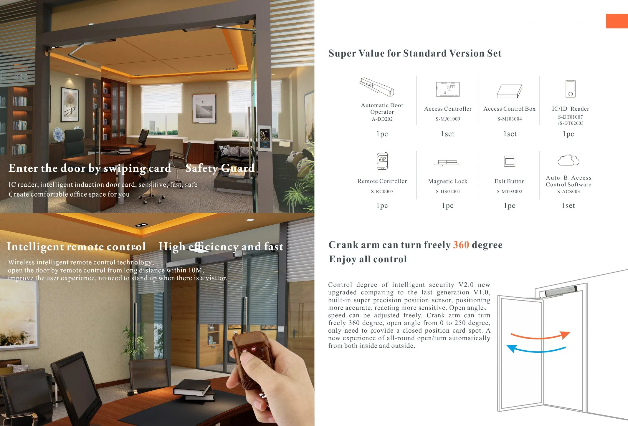 Electrical Magnetic Access Cotrol Automatic Swing Door Operator