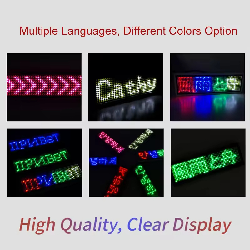 Popular Programmable Lighting Scrolling Message Stylish LED Light Badge