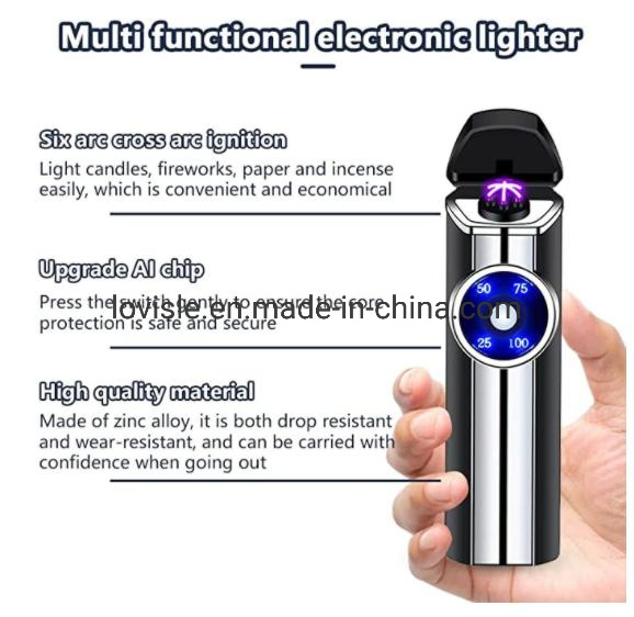 Arc Lighter Windproof Lighter Electric USB Survival Lighter with LED Battery Indicator