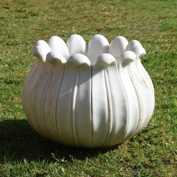 Декор садовый мраморный белый большой