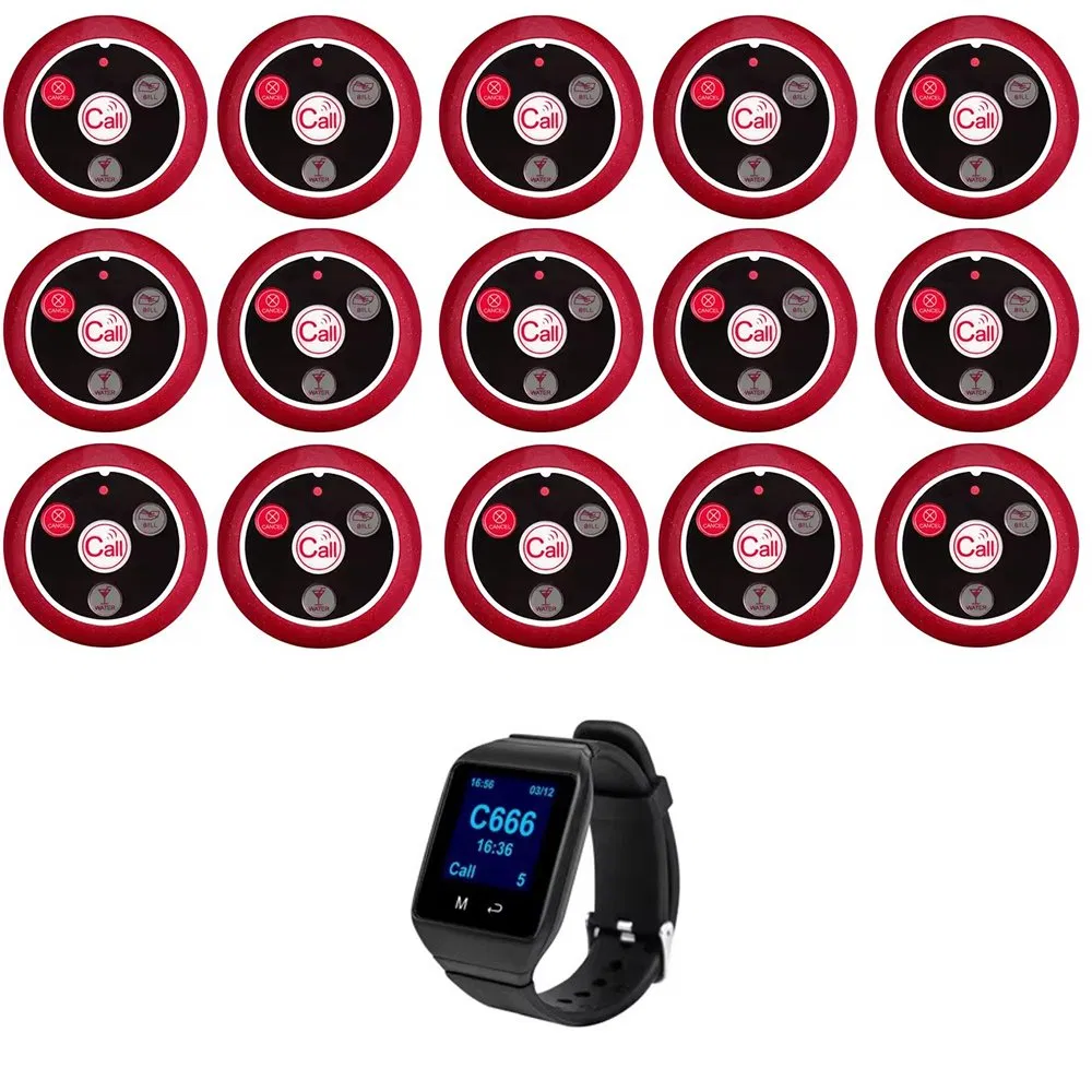 Catel Ctw09 Restaurant Wireless Call Button System with Waiter Wristband Receiver
