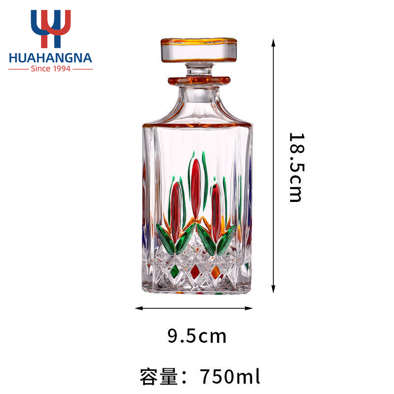 Wholesale Rainbow Murano Colored Whiskey Glass Decanter Set Wine Tumbler Set