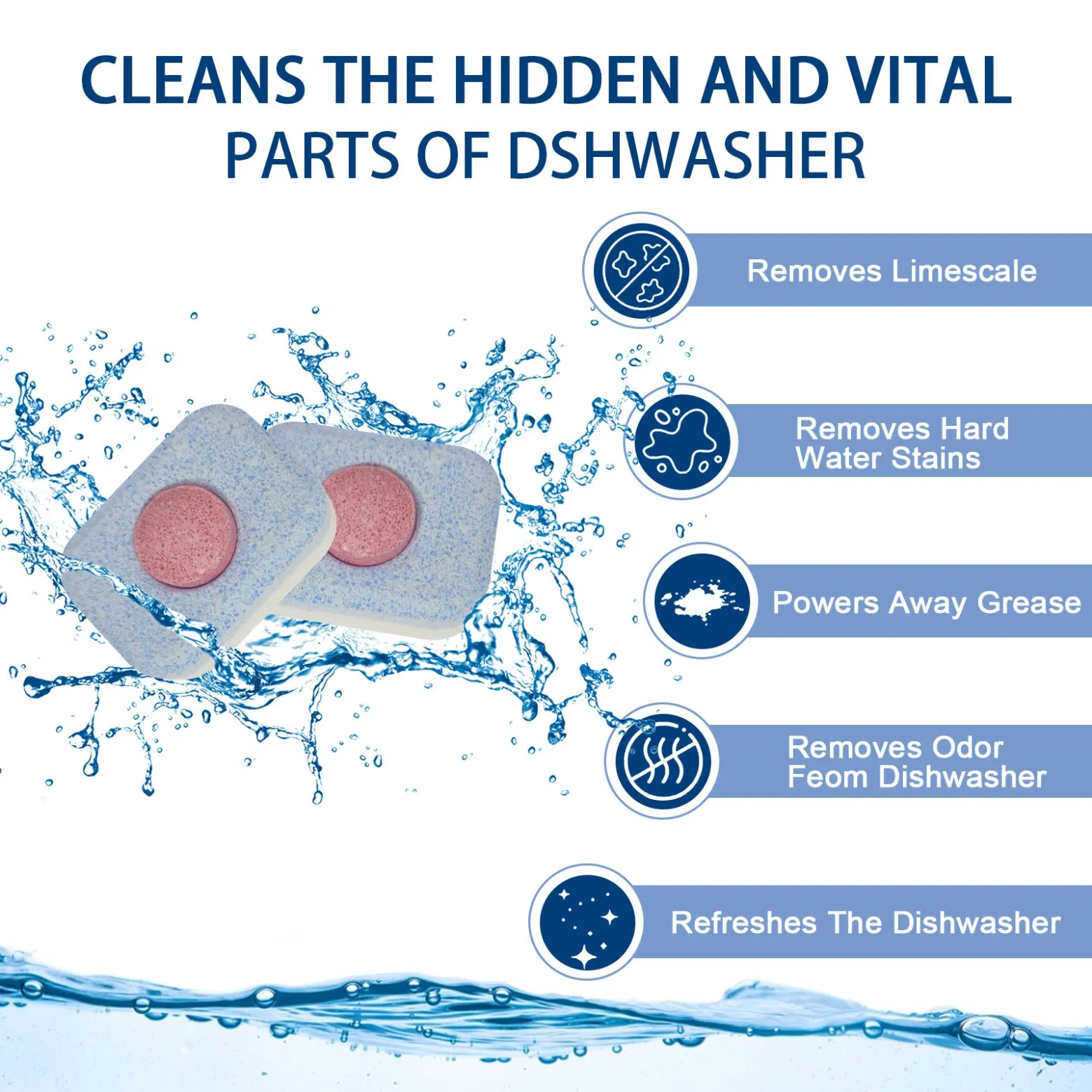 2024 Popular Eco Friendly Washing Machine Deep Cleaner Effervescent Cleaning Tablets