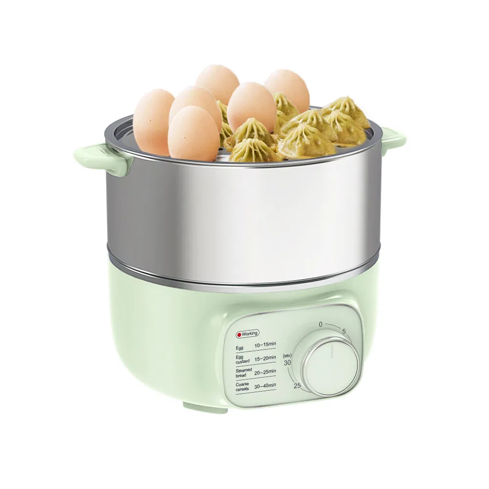 Egg Boiler, Double-Layer 304 Stainless Steel Steamer, Timed Automatic Power-off, Small Multi Functional Egg Maker