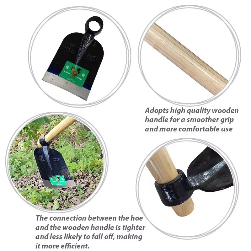 Railway Steel Square Shape Farming Hoe Garden Digging Cutting Long Handle Farmer