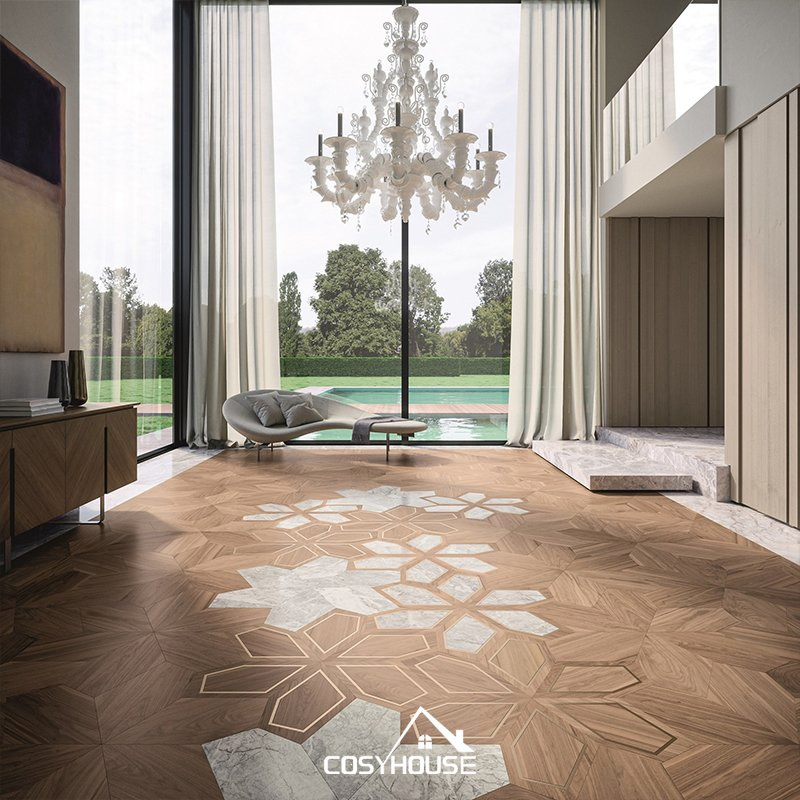 Elegant Versailles Oak Parquet Wood Flooring for Villas & Luxury Apartments