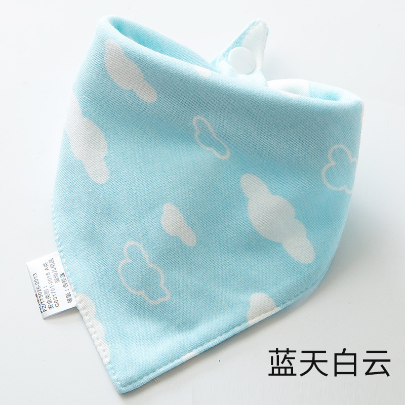 Baby Drool Bib Baby Triangle Bib Pure Cotton Double-Layer Buckle Newborn Bib Children's Anti Spitting Scarf