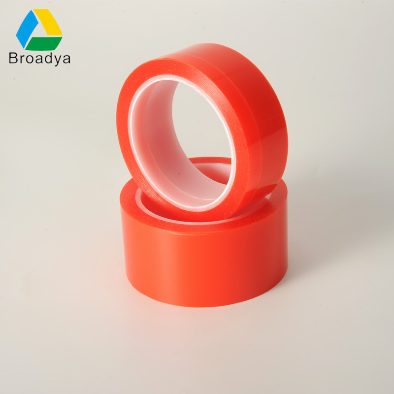 Strong Solvent Acrylic Red PP Liner Backing Material Pet Film Double Sided Adhesive Hair Tape