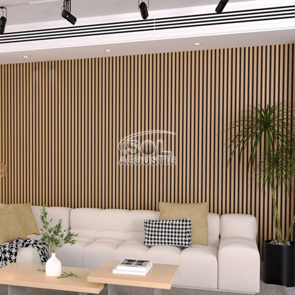 Sol Acoustic Soundproof Wall MDF Akupanel Wood Slatted Wall Felt Panels