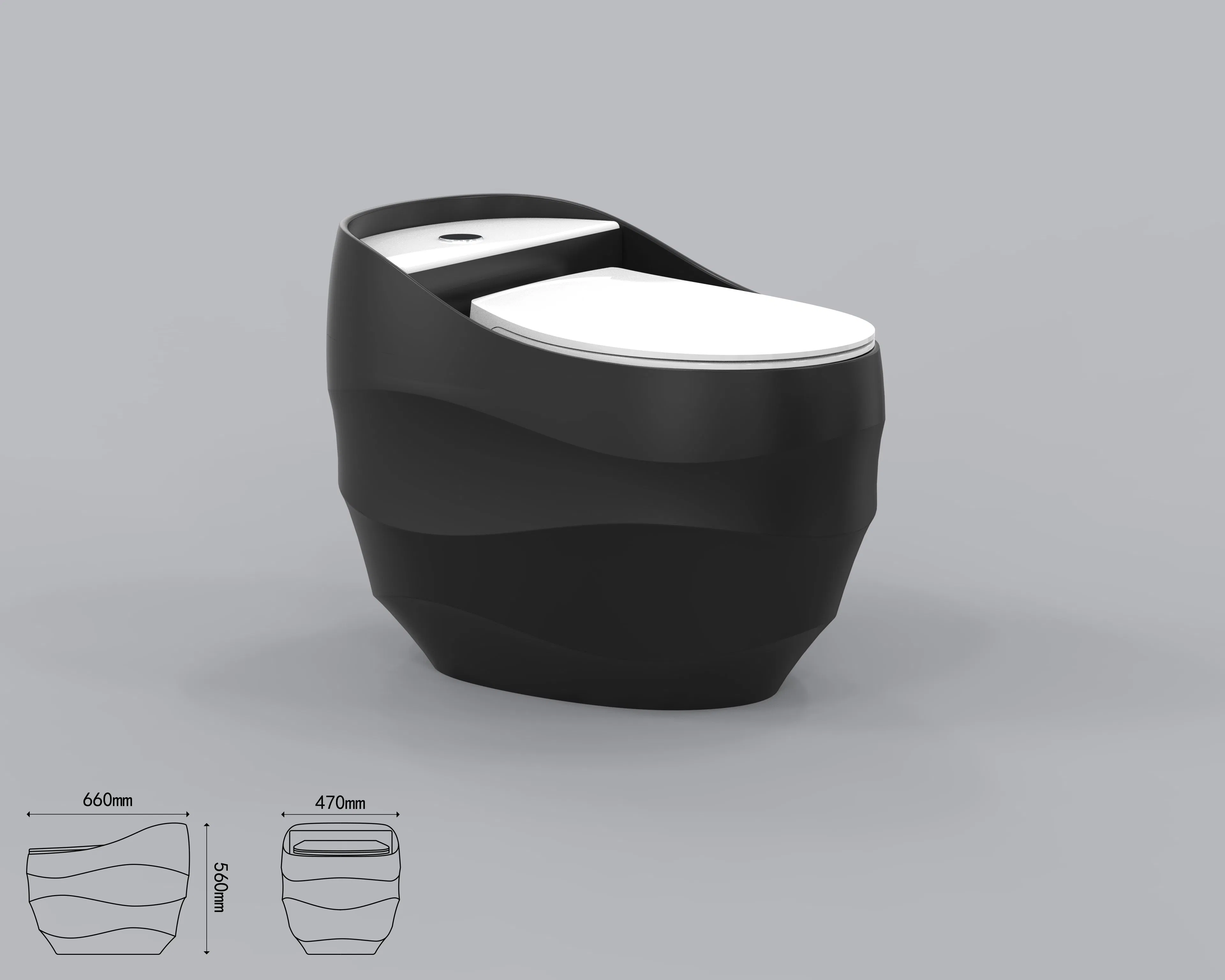 Aqj Southamerica Modern Egg Shape Toilet Half Color Siphonic New Colorful Toilet