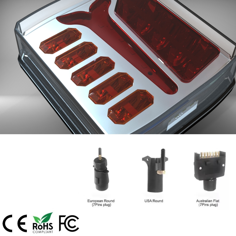 Беспроводной светодиодный магнитный комплект габаритных огней для прицепа