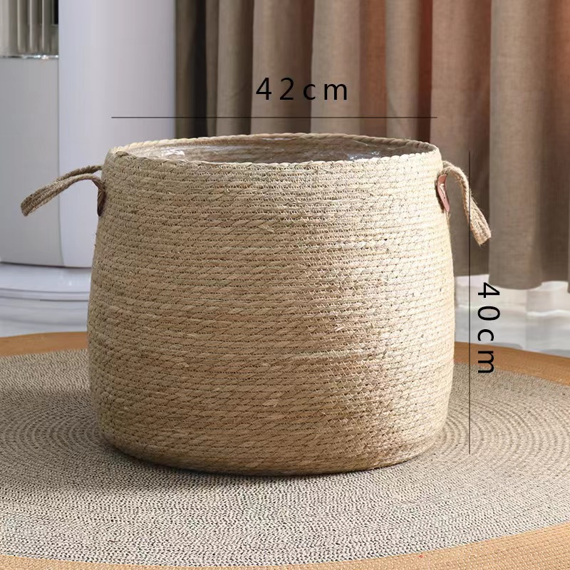 Rattan Pots Planter Baskets Seagrass Indoor Planter Plant Basket Indoor with Liner for Home Decor