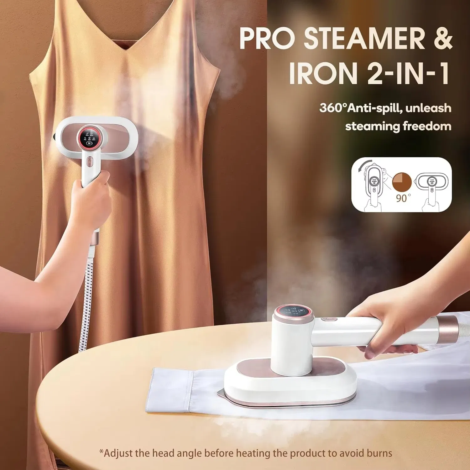 New Portable Steam Iron for Clothes and Garment Steamer Electric Steam Iron for Home Use with Adjustable Settings