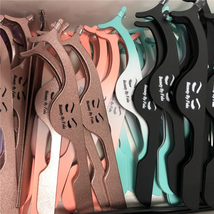 Wholesale Beauty Lash Tweezers Sets White Titanium Tweezers Bulk Eyelash Tools Private Label Eyelash Tweezers