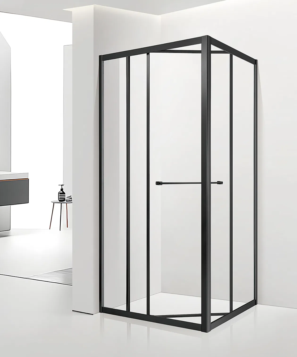 Fashionable Frameless Waterproof Sliding Glass Bathroom Shower Door