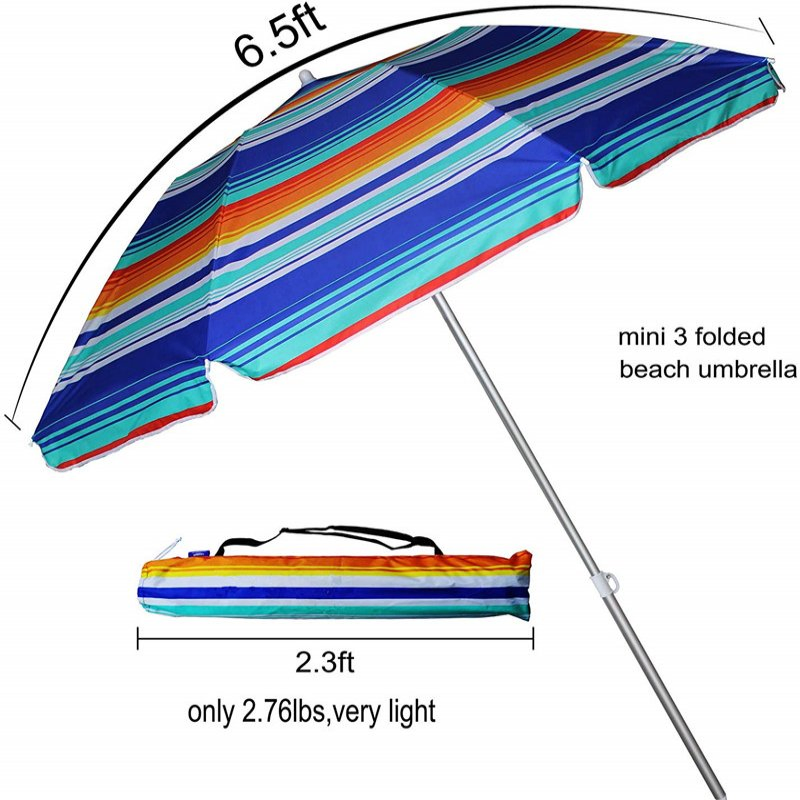 Складной пляжный зонт UV 50+ с защитой от солнца