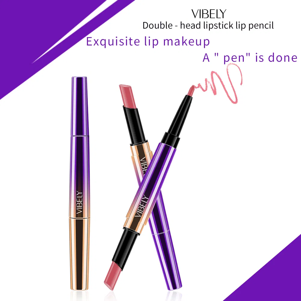 Wholesale 16 Color Double-End Lasting Waterproof Smooth Creamy 2-in-1 Lipstick Lip Liner