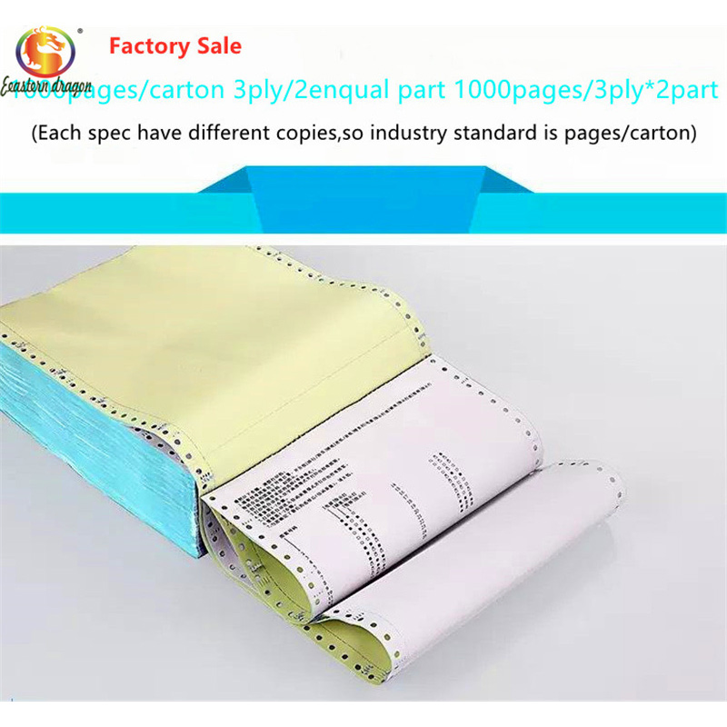 carbonless 3ply continuous printing paper for pin mailer and confidential salary paper