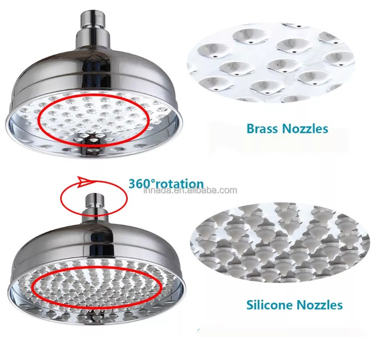 New Designer Modern Luxury Rose Gold Color Straight Rain Shower Gead Set