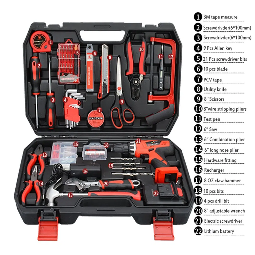 Аккумуляторный шуруповерт 25В с набором бит 129 шт