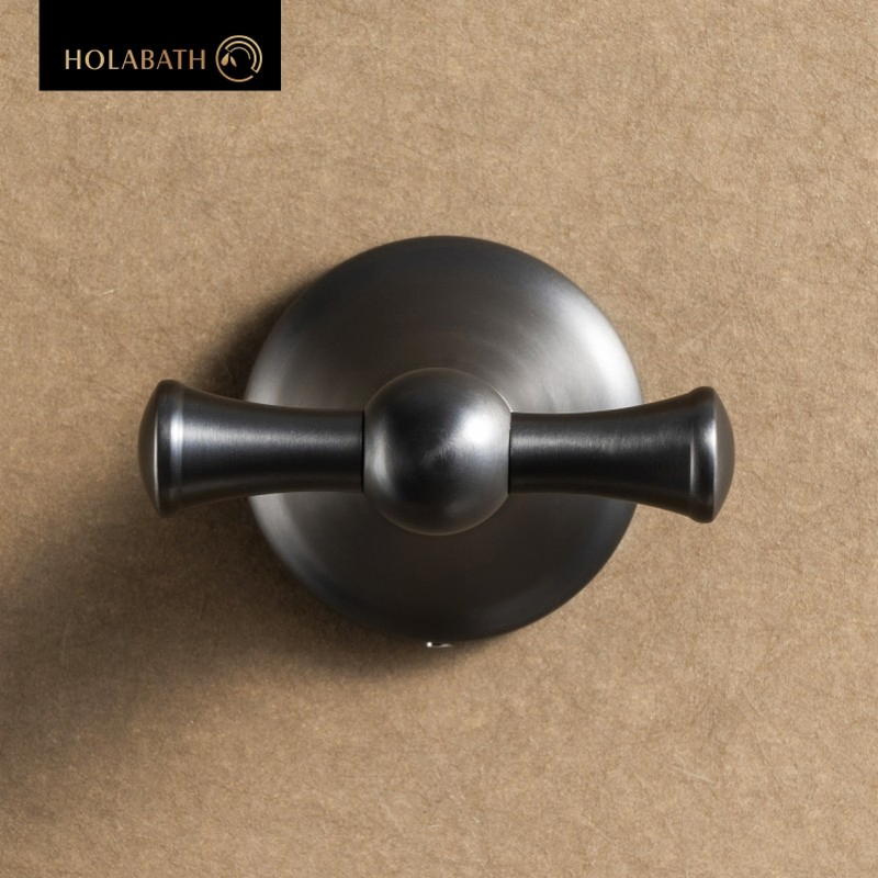 Textured Surface Towel Hook Stainless Steel Non-Slip Bathroom Wall Mounted Holder Fixture