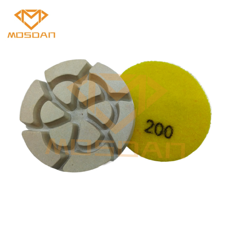 3 Inch Concrete Floor White Dry Use Flower Resin Bond Polishing Pads