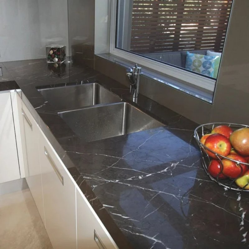 Modern Custom Honed Natural Pietra Gray Marble Slab for Kitchen Countertops/Table Top/Island