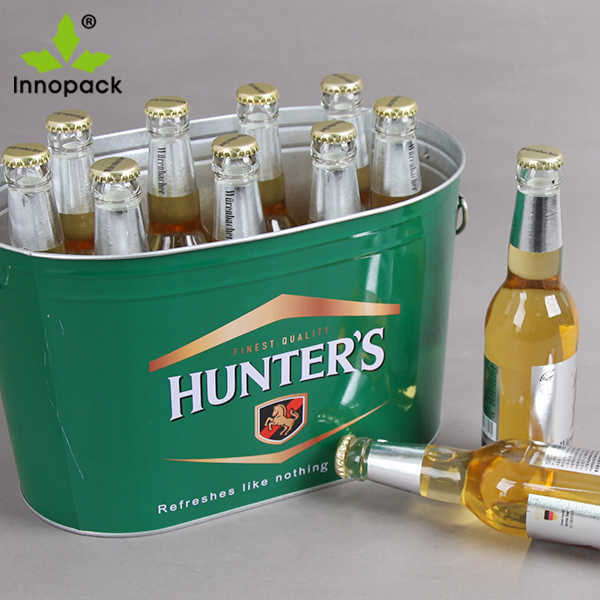 Galvanized Steel Square Tub Metal Ice Buckets for Beverage Beer Wine