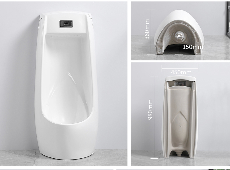 Chaozhou Sanitary Ware Manufacturer Floor Standing Urinal with Concealed Senor Flusher White Color Bathroom Urinal Price