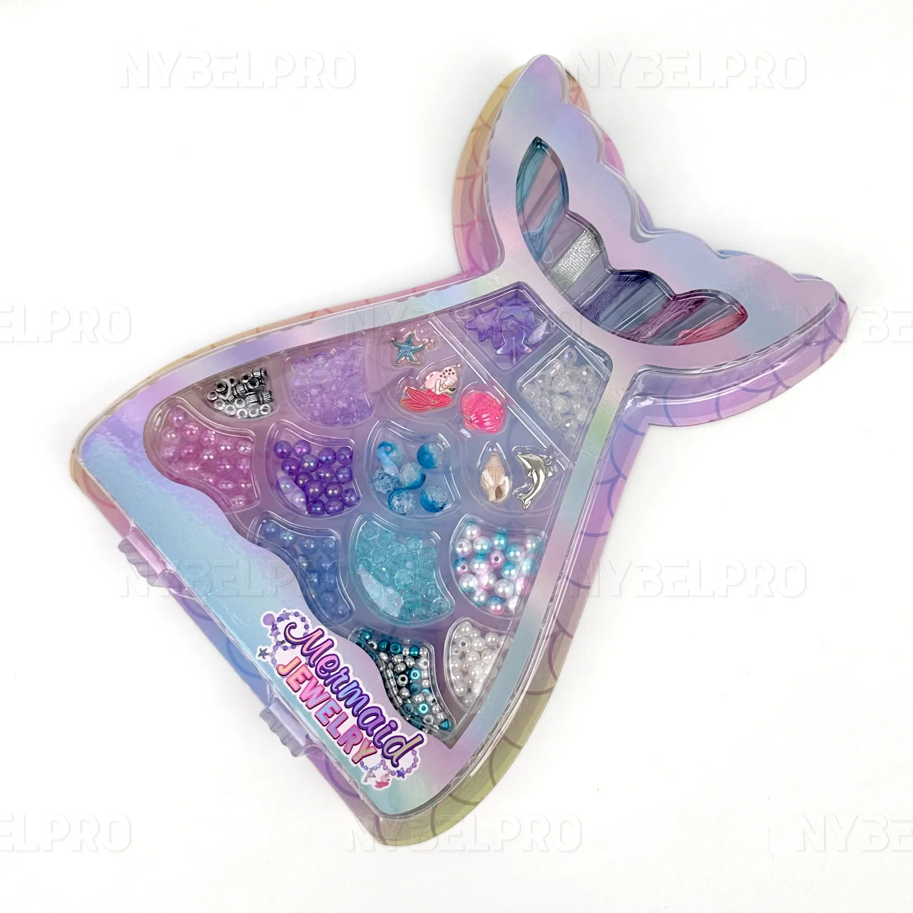 Factory Wholesale Girls Gifts Princess Jewellery Set Bead Fish Gift Plastic Transparent Beads Colourful Beads Bracelet for Girl Gift