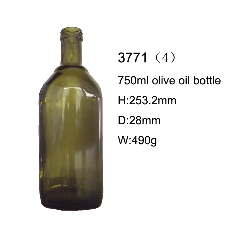 Outlet Dorica Dark Green Glass Botlle, Olive Oil Bottle