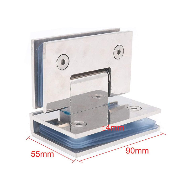 Custom Bathroom Shower Glass Door Hinge Stainless Steel Zinc Alloy Die-Casting Clamp