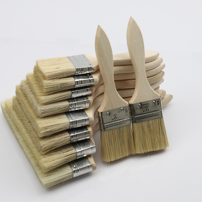 Flat Edge Paint Brush Wooden Handle Paintbrush for Wall Painting Varnish