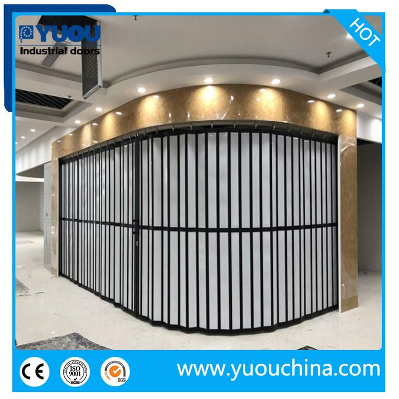 Aluminium Alloy PC Material Security Crystal Transparent Polycarbonate Folding Door