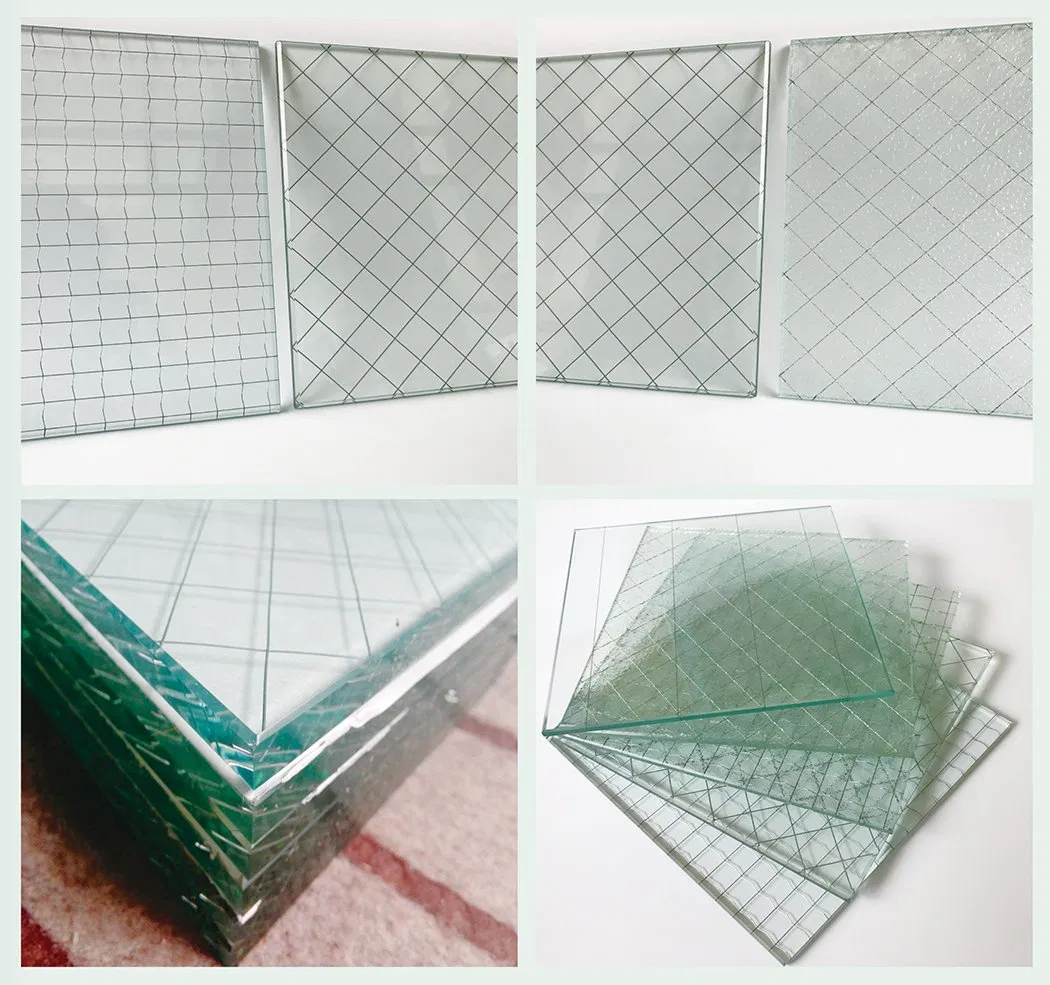 Stocked 6mm, 6.7mm Jinjing Glass Clear Nashiji Patterned Wired Glass