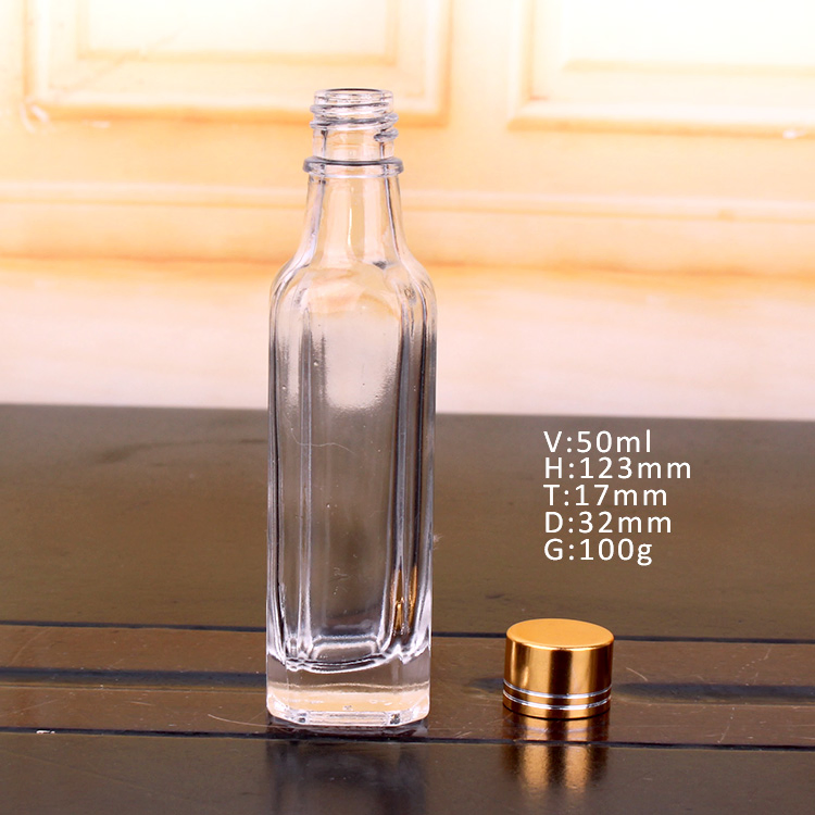 Square Glass Spirit Wine Bottle Whisky Vodka Bottle