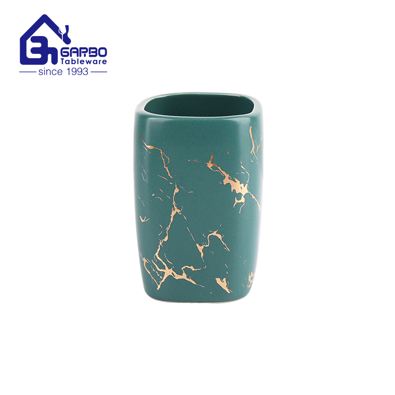 New Fashion Marbling Design 12oz/340ml Toothbrush Holder Tumbler Bathroom Use Ceramic Cup Tumblers Bathroom Set