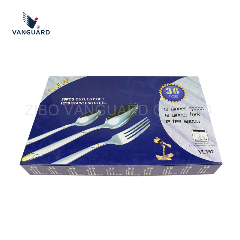 Factory Ready Stock Fork Spoon Set Stainless Steel Cutlery Set with Gift Box