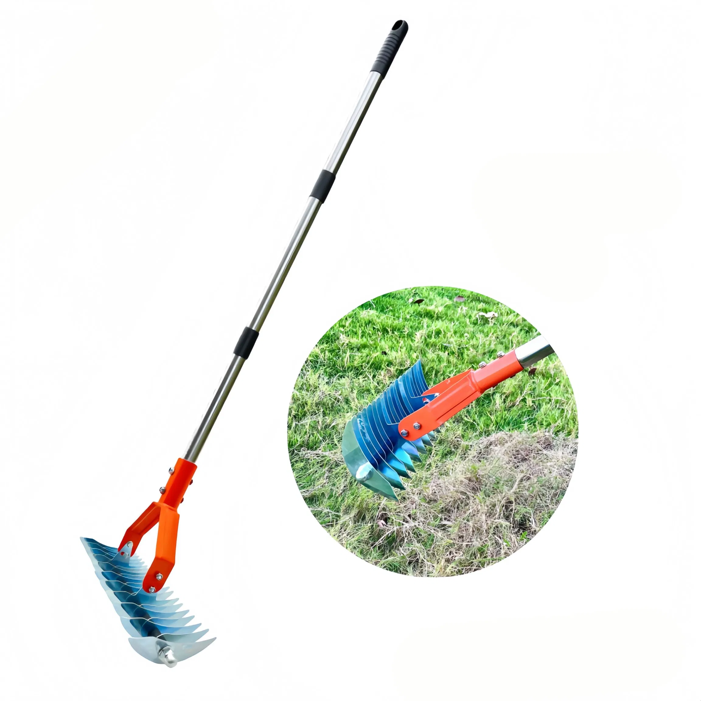 1.3m Manual Scarifier Tool for Lawn Thatch Removal and Grass Care