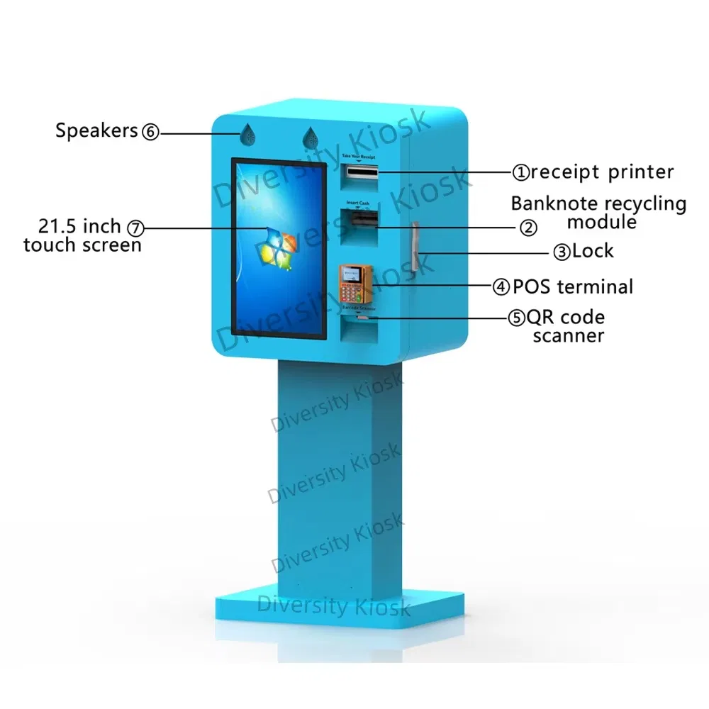 Intelligent Car Wash Pay Station Kiosk with Banknote Acceptor and POS Terminal