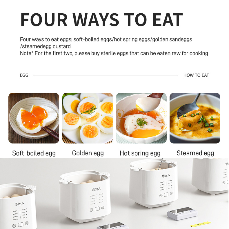 Ceramic 4-Egg Cooker and Poacher for Perfectly Steamed Eggs