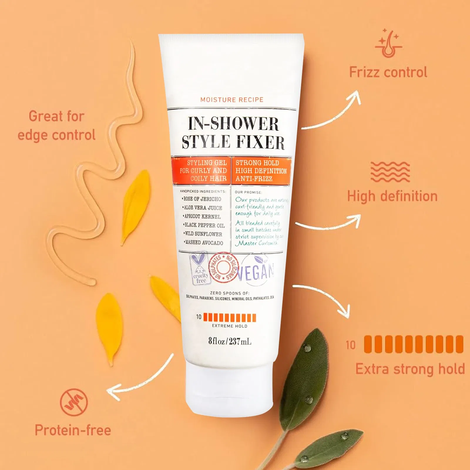 Apricot Kernel Oil Better Maintained Hairstyle in-Shower Style Fixer Curly Hair Gel