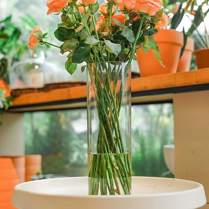 Wholesale Nordic Style High Transparency Pet Plastic Vase Shatterproof Transparent Fresh Flower