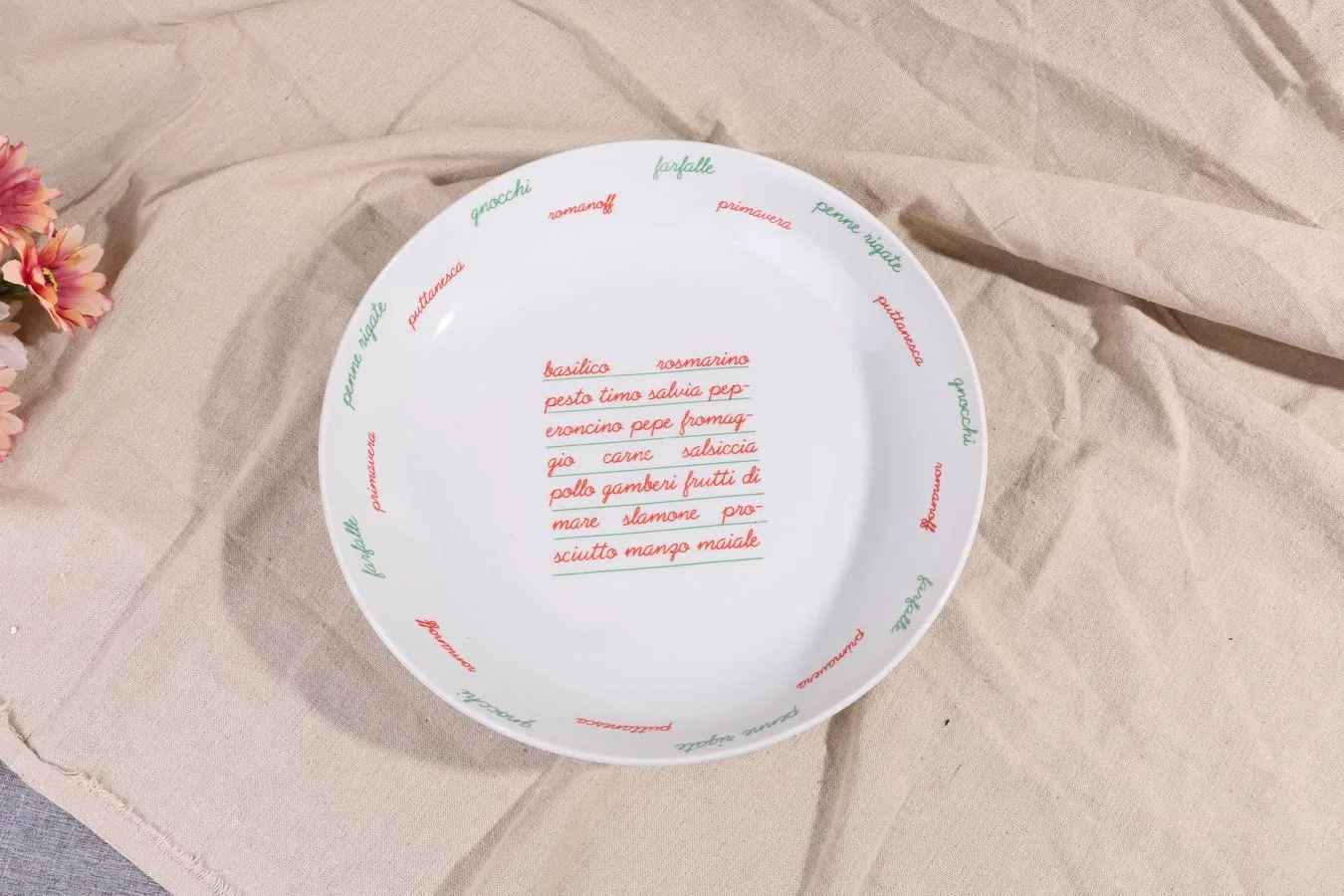 Rice Pasta Fuirt Plate Size 8" Pasta Decal Porcelain Ceramic Tableware