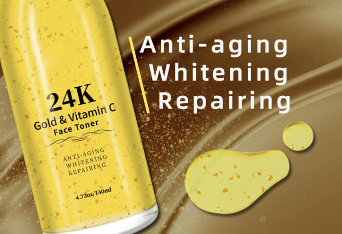 Private Label 24K Gold & Vitamin C Factory Price Facial OEM ODM Moisturizing Repairing Soothing Face Toner