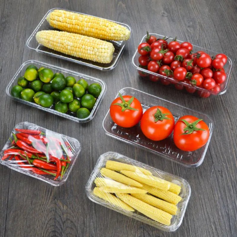 Transparent Pet Fruit Box Food Tray for Vegetable/Meat
